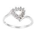 Platifina 1/10ct TDW Diamond Heart Ring (Size 7)