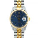 Pre-owned Rolex Datejust Men's Two-tone Blue Dial Watch