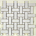 SomerTile 9.75x9.75-in Basket Weave 1x2.5-in White Porcelain Mosaic Tile (Pack of 10)