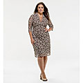 Kiyonna Women's Plus Size 3/4-sleeve Scalloped Boudoir Lace Dress