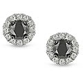 Miadora 14k Gold 1/2ct TDW Black and White Diamond Halo Earrings(H-I, I2-I3)