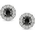 14k Gold 1 1/2ct TDW Black/ White Diamond Stud Earrings (H-I, I2-I3)