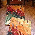 Peruvian 'Toucan Tango' Wool Rug (2' x 10')