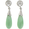 Sterling Silver Jade 'Wishes' Drop Earrings