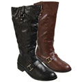 Liliana by Adi Women's Buckle Accent Low-heel Boots