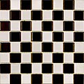 SomerTile 12x12-in Checker 1-3/8-in Black and White Porcelain Mosaic Tile (Pack of 10)