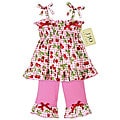 JoJo Designs Infant Girl's Pink and Green Cherry Smocked Set