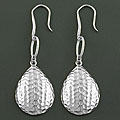 925 Silver Hammered Teardrop Earrings (China)