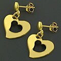 14kt Gold Over Silver Open Heart Earrings (China)
