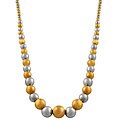 14k Pink and White Gold Graduated Bead Necklace