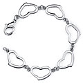 Stainless Steel Open Heart Link Bracelet