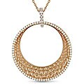 18k Pink Gold 1ct TDW Diamond Circle Necklace (G-H, SI1-SI2)