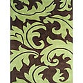 Hand-tufted Sabrina Green and Brown Wool Rug (5' x 8')