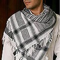 Cotton 'Black Houndstooth' Scarf (India)