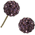 14k Yellow Gold 5-mm Amethyst Ball Stud Earrings