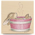 House Mouse 'Bunny Bath' Wood-mounted Rubber Stamp