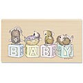 House Mouse 'Baby Blocks' Wood-mounted Rubber Stamp