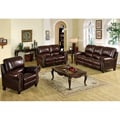 Abbyson Living Madison Premium Top-grain Leather Pushback Reclining Sofa Set