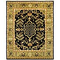 Evaluation blogs on Uzbek Bokhara rug Indo Uzbek Hand-knotted Black/ Light Green Wool Rug (8'5 x 9'8)