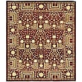 Indo Kazak Hand-knotted Maroon Wool Rug (5' x 8')
