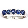 Dyach 14k White Gold Blue Sapphire and Diamond Ring