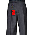Mantoni Men's Charcoal Grey Wool Single-pleat Pants