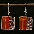 Caramel Strawberry Delight Fused Glass Earrings (Chile)