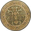 Handmade Classic Light Green/ Gold Wool Rug (3'6 Round)