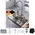 Kraus Stainless Steel Farmhouse Kitchen Sink Combo