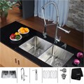 Kraus Stainless Steel Undermount Kitchen Sink, Chrome Faucet/ Dispenser