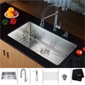Kraus Stainless Steel Undermount Kitchen Sink, Chrome Faucet/ Dispenser
