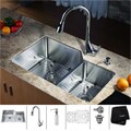 Kraus Stainless Steel Undermount Kitchen Sink, Chrome Faucet/ Dispenser