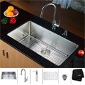 Kraus Stainless Steel Undermount Kitchen Sink, Chrome Faucet/ Dispenser