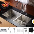 Kraus Stainless Steel Undermount Kitchen Sink, Chrome Faucet/ Dispenser