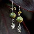Silver 'Cool Forest' Jasper and Citrine Earrings (Thailand)