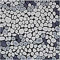 Handmade Soho Pebbles Black/ Grey N. Z. Wool Rug (6' Square)