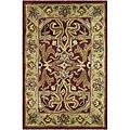 Handmade Heritage Treasures Red/ Gold Wool Rug (2' x 3')