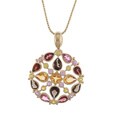 14k Yellow Gold Multi-gemstone Mosaic Necklace