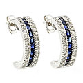 14k Gold Sapphire and 1/2ct TDW Diamond Earrings (H-I, SI2)