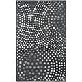 Handmade Soho Deco Wave Dark Grey N. Z. Wool Rug (7'6 x 9'6)