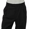 Palm Beach Men's Pleated Navy Striped Wool Dress Trousers