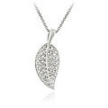 Icz Stonez Sterling Silver Cubic Zirconia Leaf Necklace
