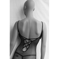 EMAJE' Women's Criss-cross Back Strap Fishnet Bodystocking