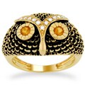 Meredith Leigh Silver Citrine and 1/8ct TDW Diamond Critters Ring (H, I1-I2)