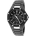 Le Chateau Men's 'Bello' Silvertone-accented Ceramic Watch