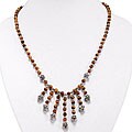 Silver Tiger Eye Floral Bead Necklace (Thailand)