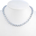 Silver Grey/ White Fusion Glass Necklace (Thailand)