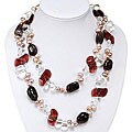 Amethyst/ Pearl/ Quartz/ Glass/ Silver Necklace (China)