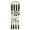 Black and Stainless Steel 24-piece Flatware Set
