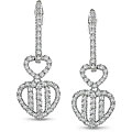 10k White Gold 1/3ct TDW Diamond Heart Earrings (H-I, I2-I3)